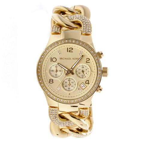 michael kors damenuhr in gold mit einem herz|michael kors chronograph gold.